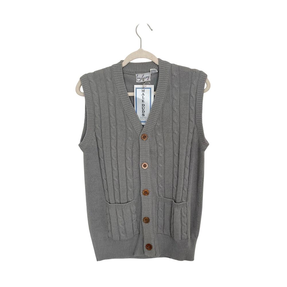 Vintage Male Duds Gray Cableknit Sweater Vest